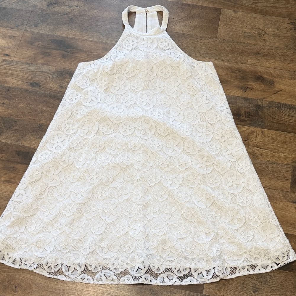 Lilly Pulitzer White Sand Dollar Lace Sleeveless Mini Dress Size small